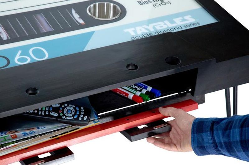 Taybles cassette tape coffee table brings back memories of the '80s