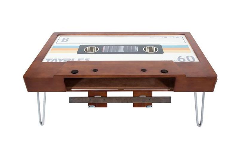 Taybles cassette tape coffee table brings back memories of the '80s