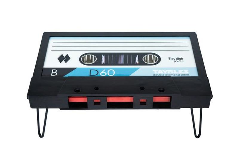 Taybles cassette tape coffee table brings back memories of the '80s