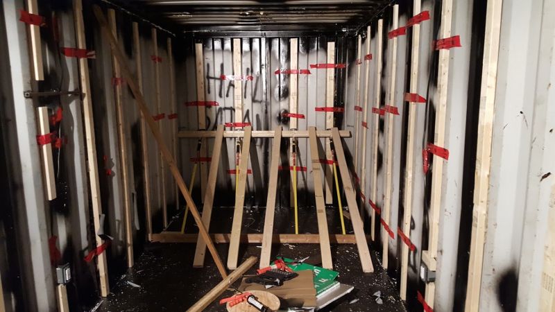 Man transforms shipping container into an underground party bunker
