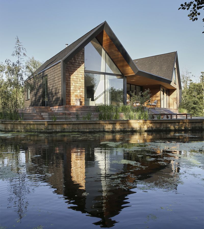 Backwater is a waterside house located across a private lagoon