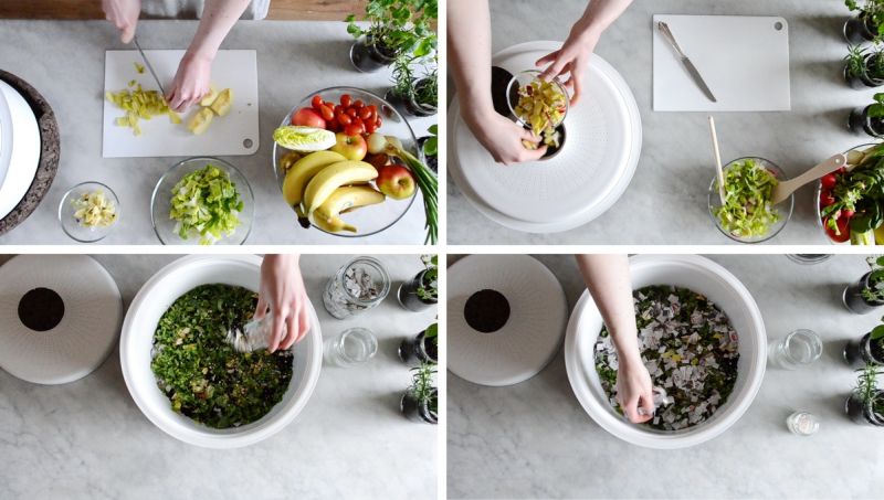 Bono by Ala Sieradzka is chic compost pot for kitchen