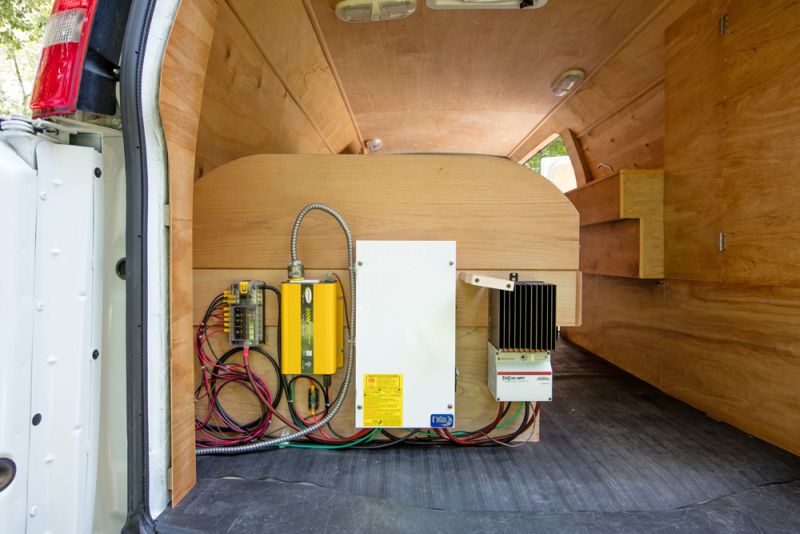 Ross Lukeman transforms cargo van into cozy home with office