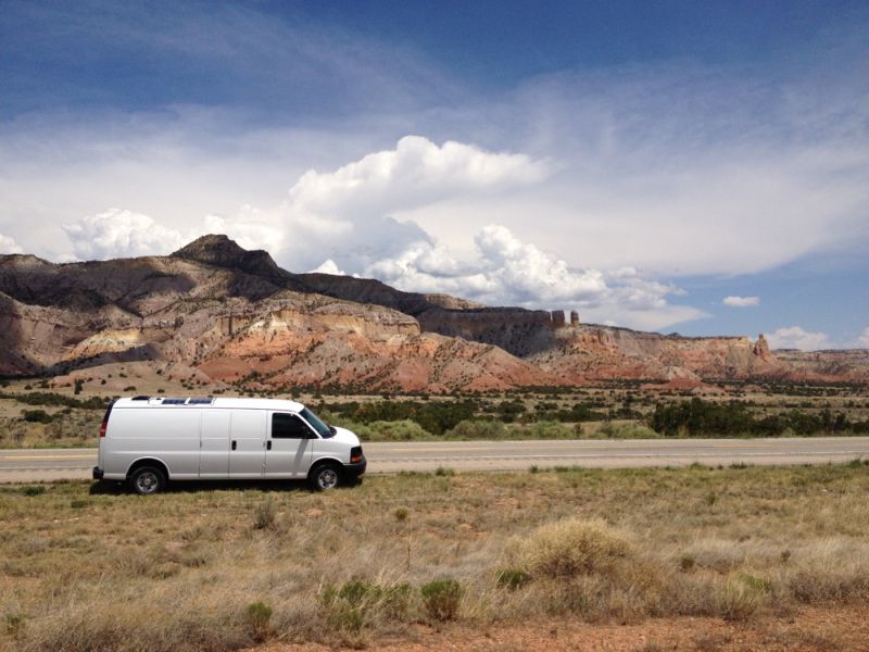 Ross Lukeman transforms cargo van into cozy home with office