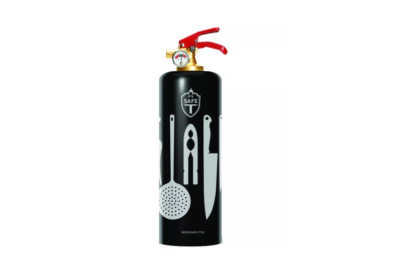 Safe-T chic fire extinguishers fit perfectly in your kitchen