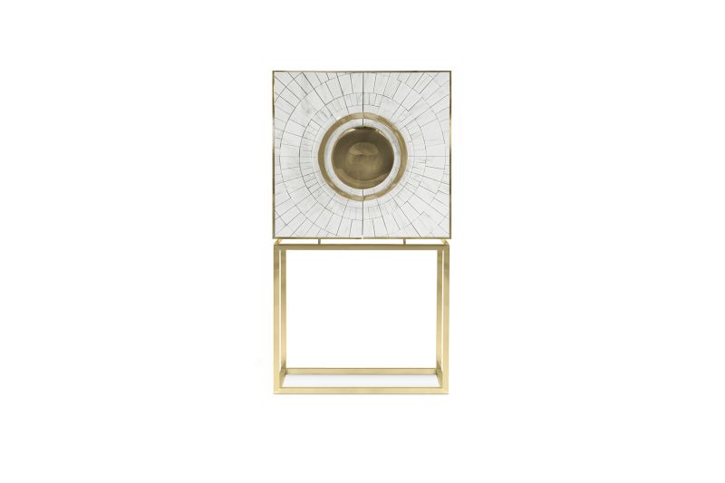 Secret luxury cabinet by Memoir feature gold leaf interiors