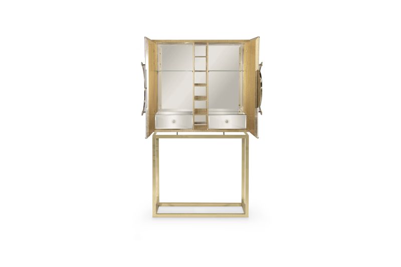 Secret luxury cabinet by Memoir feature gold leaf interiors
