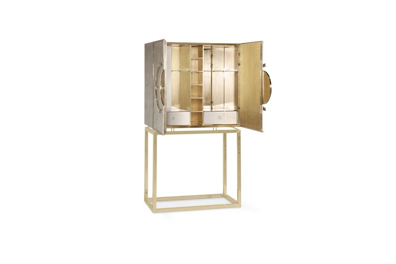 Secret luxury cabinet by Memoir feature gold leaf interiors