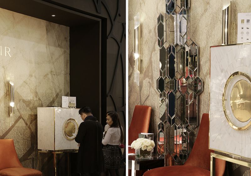Secret luxury cabinet by Memoir feature gold leaf interiors