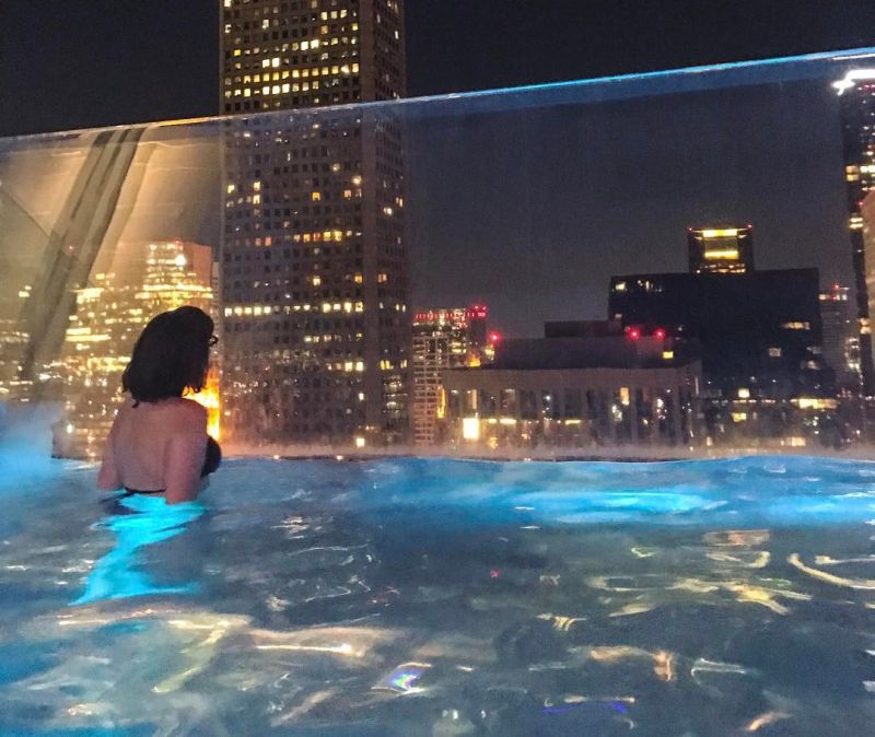 Market Square Tower’s glass sky pool floats 500 ft above the ground