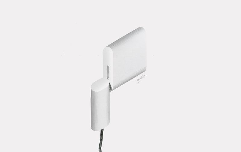 Squared hairdryer by JiyounKim Studio comes with translucent cord keeper