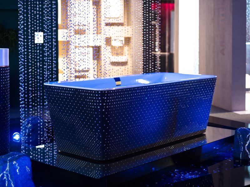 Squaro bathtub by Villeroy & Boch gets luxury makeover with Swarovski crystals