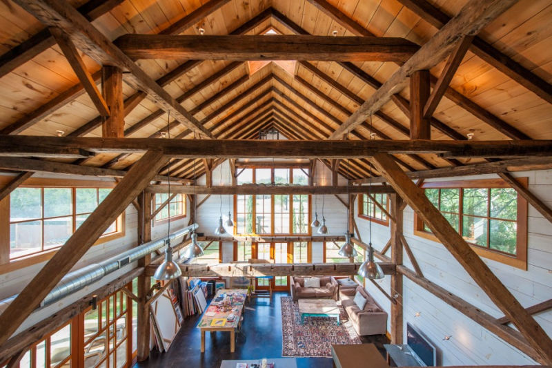 Old barn restored into cozy house