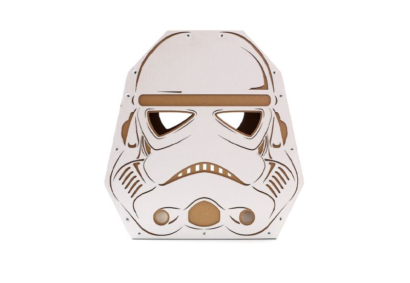 Stormtrooper cardboard cathouse by Cacao Pets