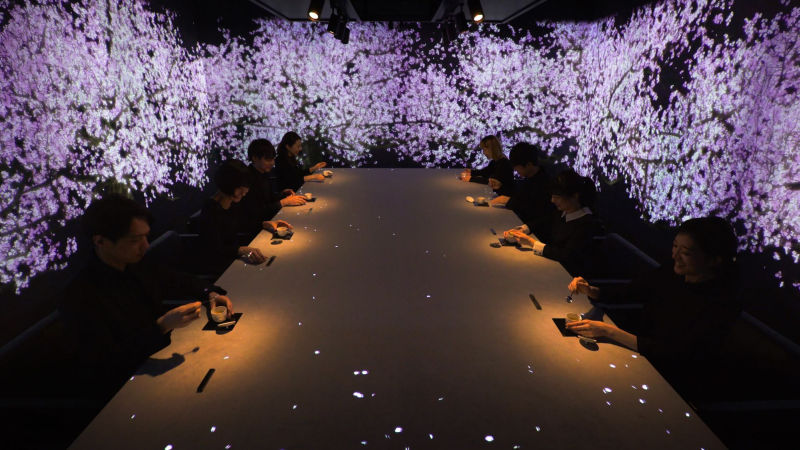 Teamlab’s digital installation at Sagaya offers multi-sensory eating experience