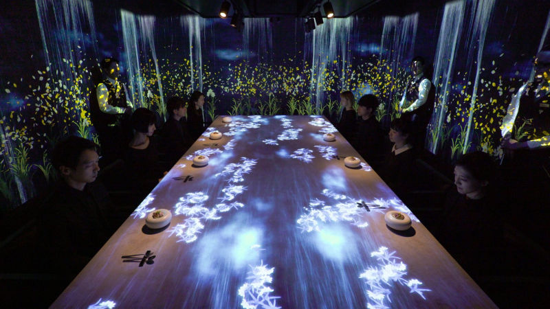 Teamlab’s digital installation at Sagaya offers multi-sensory eating experience
