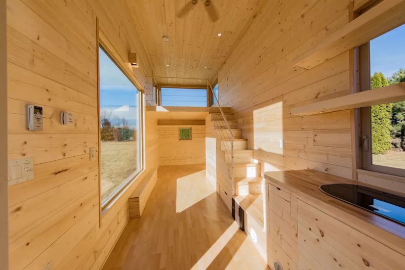 Trailer home from Escape Traveler features Shou Sugi Ban style exteriors
