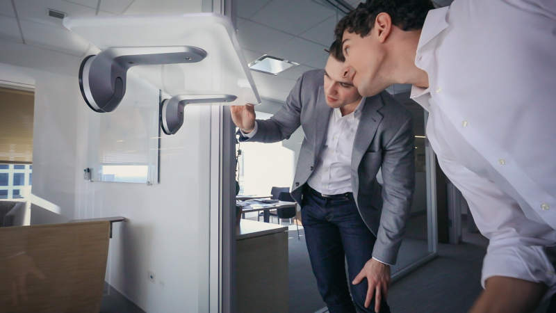 Deskview is a window-mounted adjustable standing desk