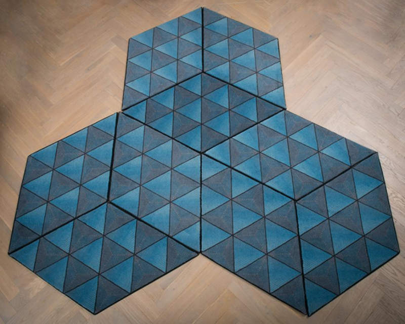 rhombus and hexagon-shaped pieces