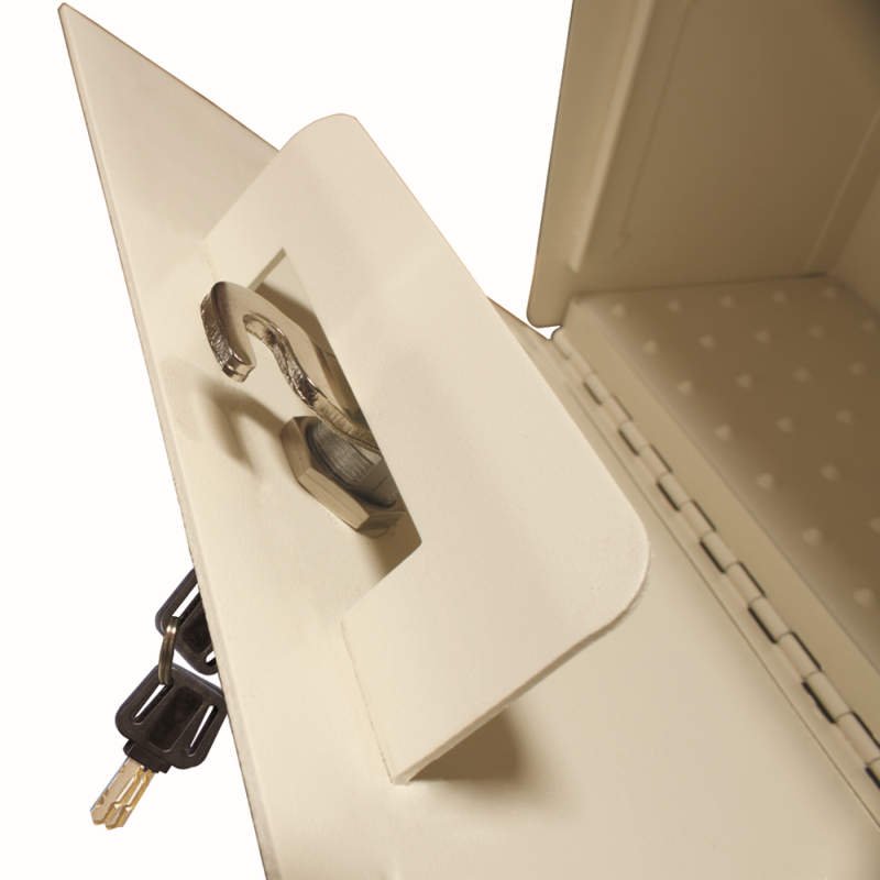 Mail Boss mailbox with anti-pry latch protects your identity from mail thieves