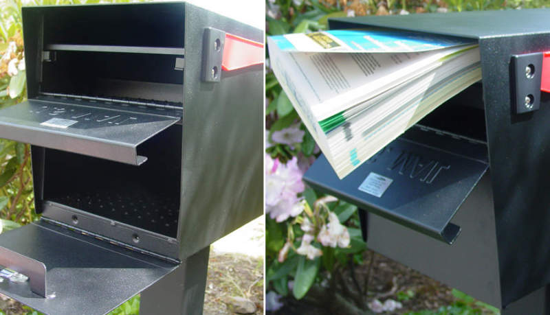 Mail Boss mailbox with anti-pry latch protects your identity from mail thieves