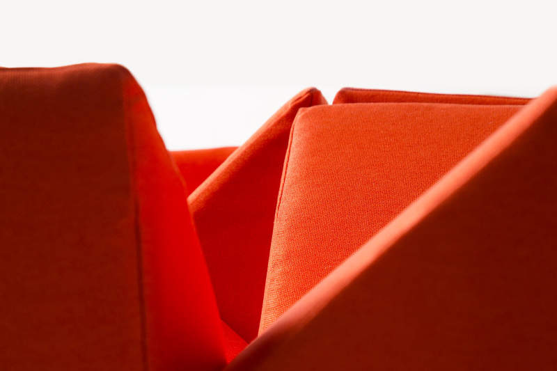 Manet easy chair by Best Before 2065 with protruding cuddly pillows to sit on