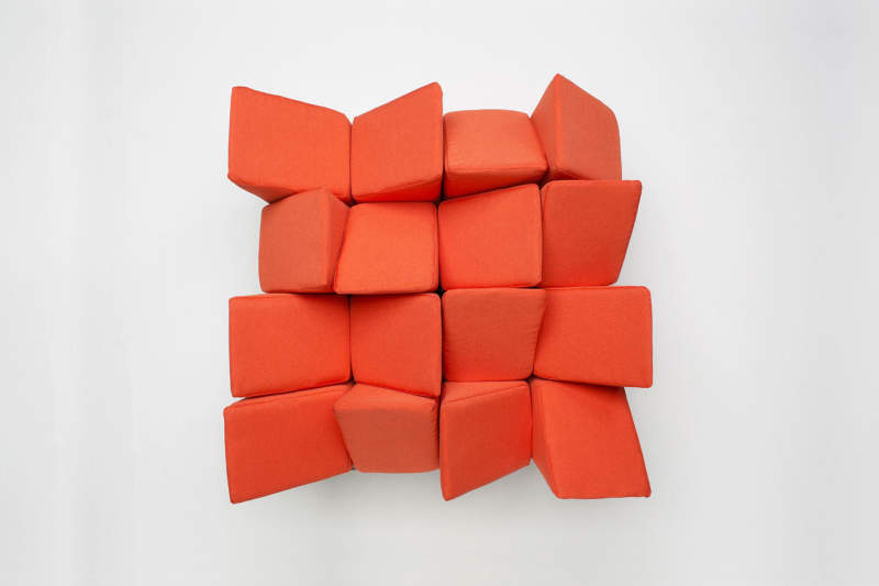 Manet easy chair by Best Before 2065 with protruding cuddly pillows to sit on