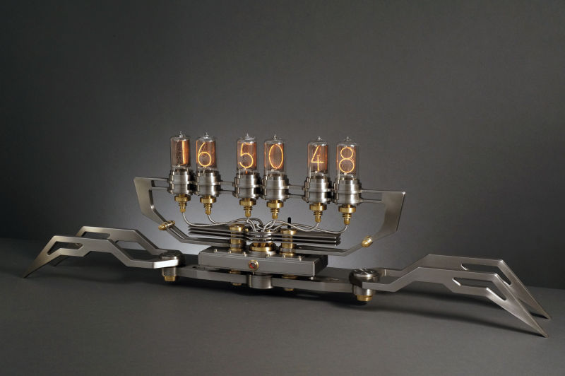 Nixie Machine II sculptural clock uses 1950s technology to display time