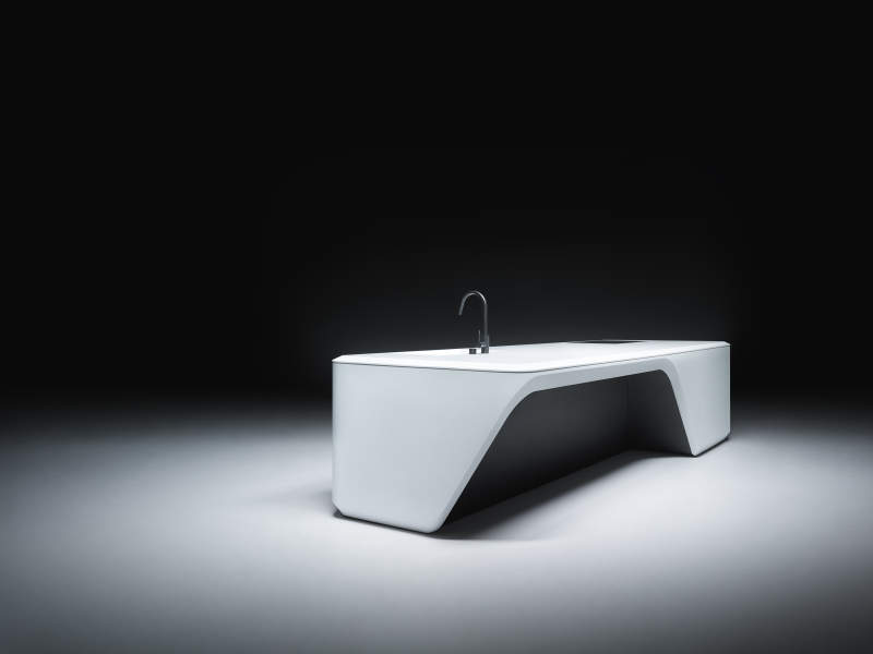 Zaha Hadid Architects designs Cove custom kitchen island for Boffi