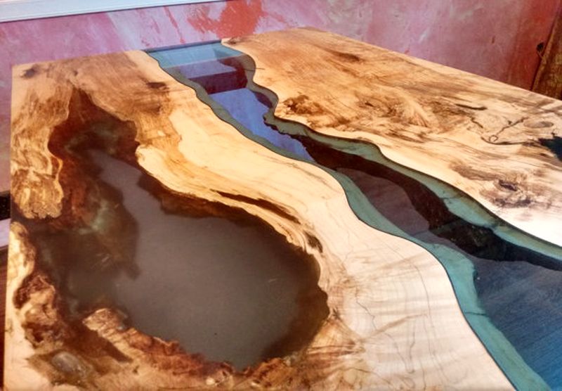 Live edge river table Blue Valley