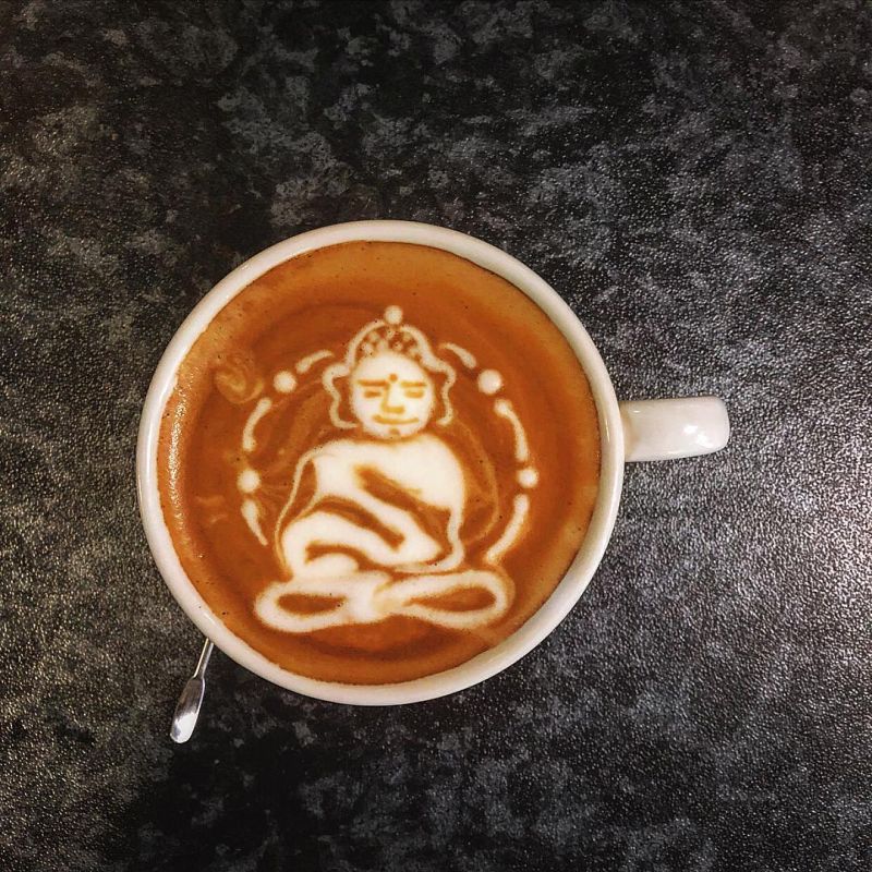 Buddha latte art