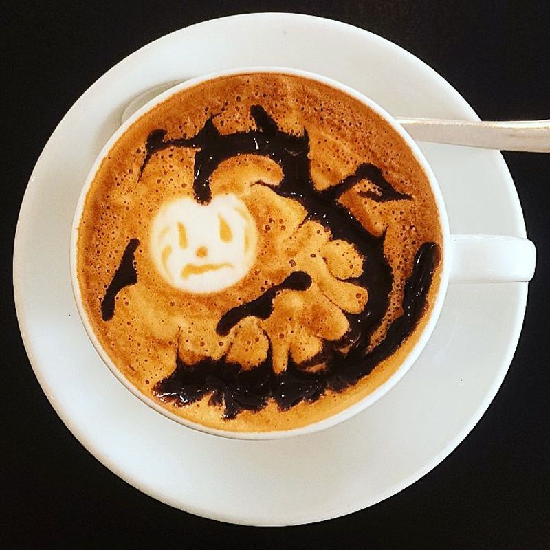 Halloween latte art