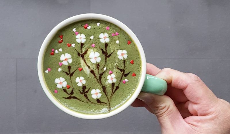 Floral latte art