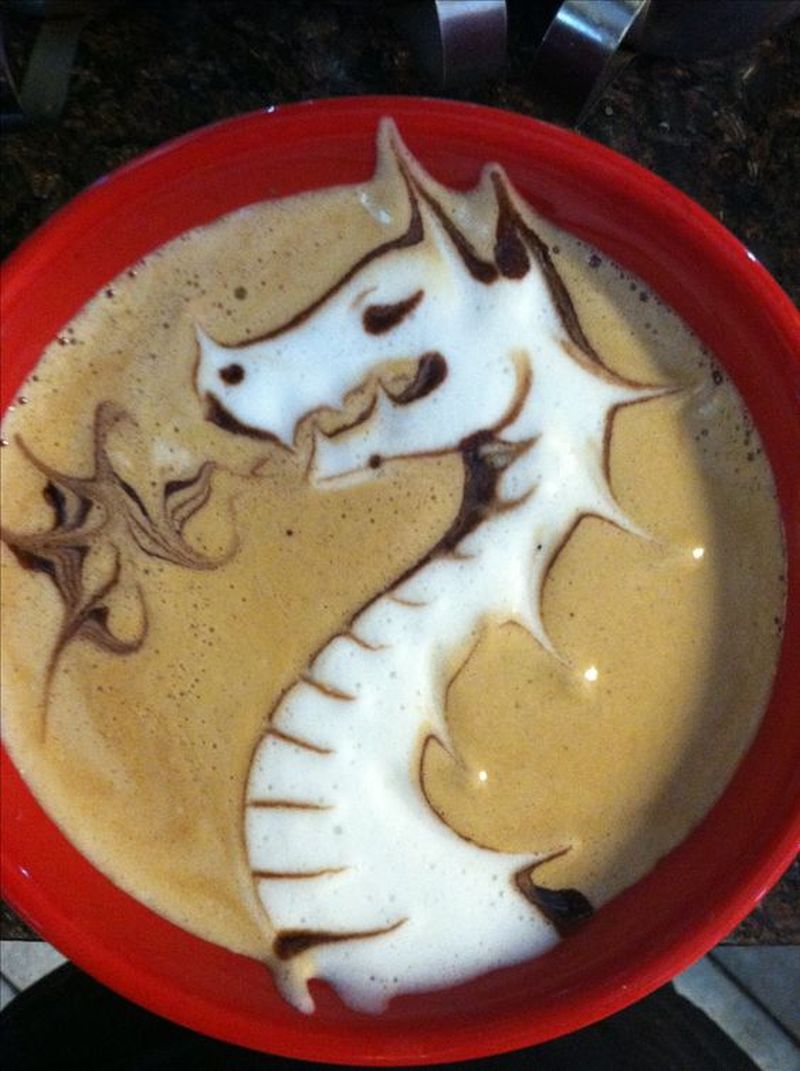 dragon latte art