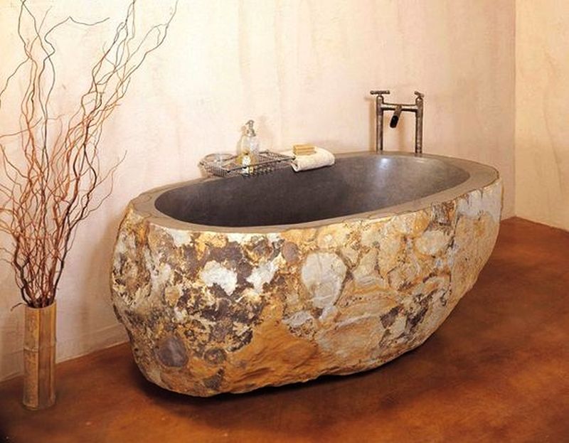 30 Stone Bathtubs That Will Rock Your Bathroom (In Pictures)