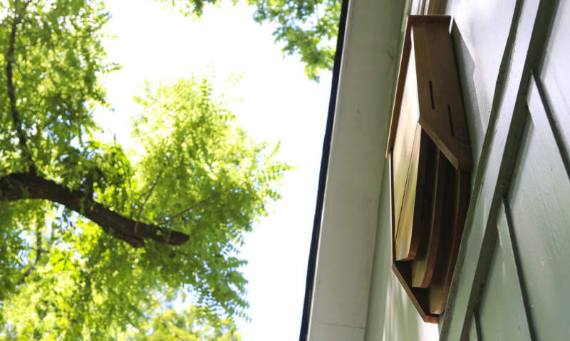BatBnB is wooden birdhouse specifically designed for bats