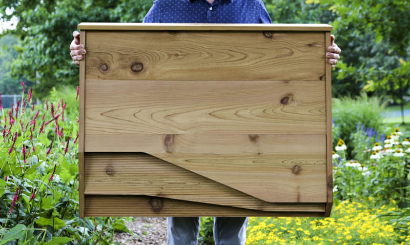 BatBnB is wooden birdhouse specifically designed for bats