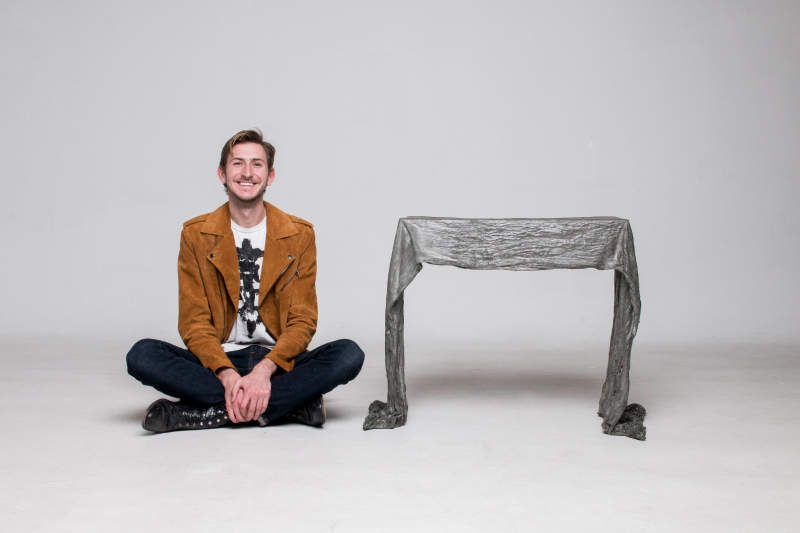 Ghost table by Joey Eddington is made out of one bag of concrete