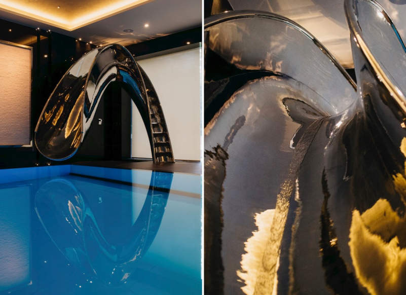 SplinterWorks’ sculptural pool slides bring unlimited fun to your home