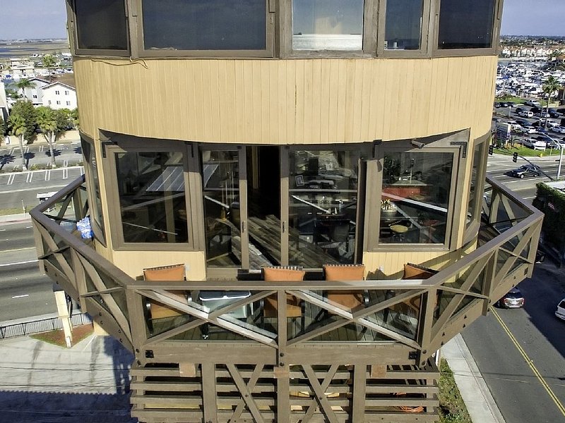 The water tower house located in the westernmost corner of Orange County, California.