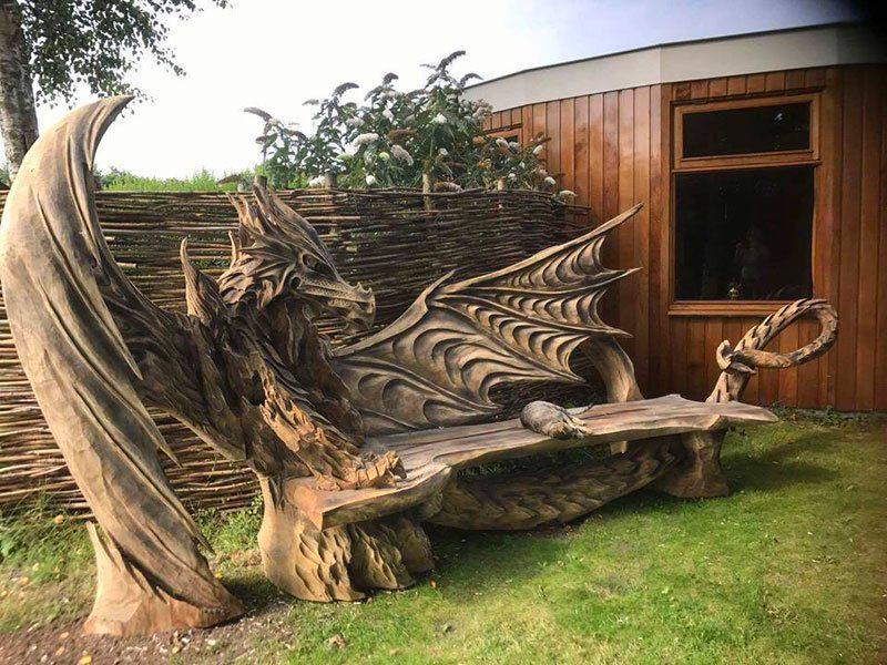 Igor Loskutow's Dragon Bench is a Drool-Worthy Wooden 