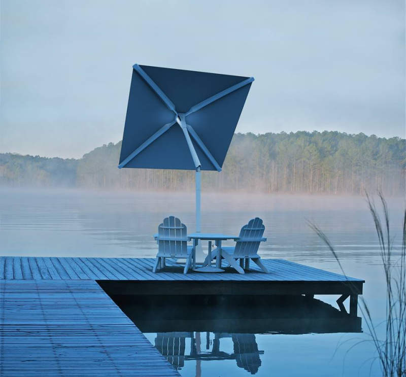 Sunflower smart outdoor shade comes with solar-powered charging dock