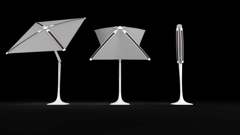 Sunflower smart outdoor shade comes with solar-powered charging dock