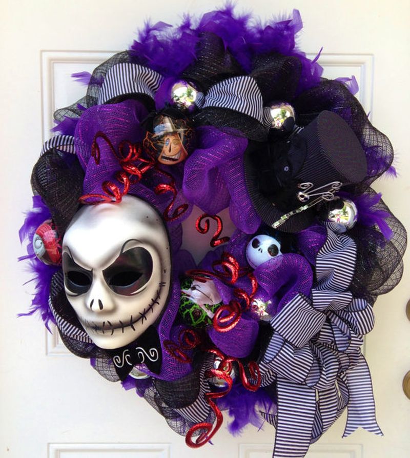 Jack Skellington inspired wreath