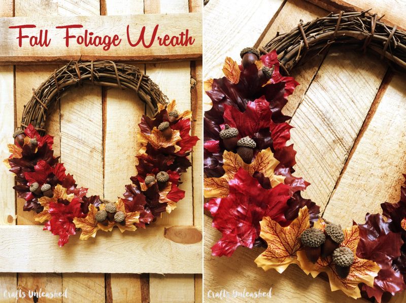 Fall foliage DIY leaf wreath