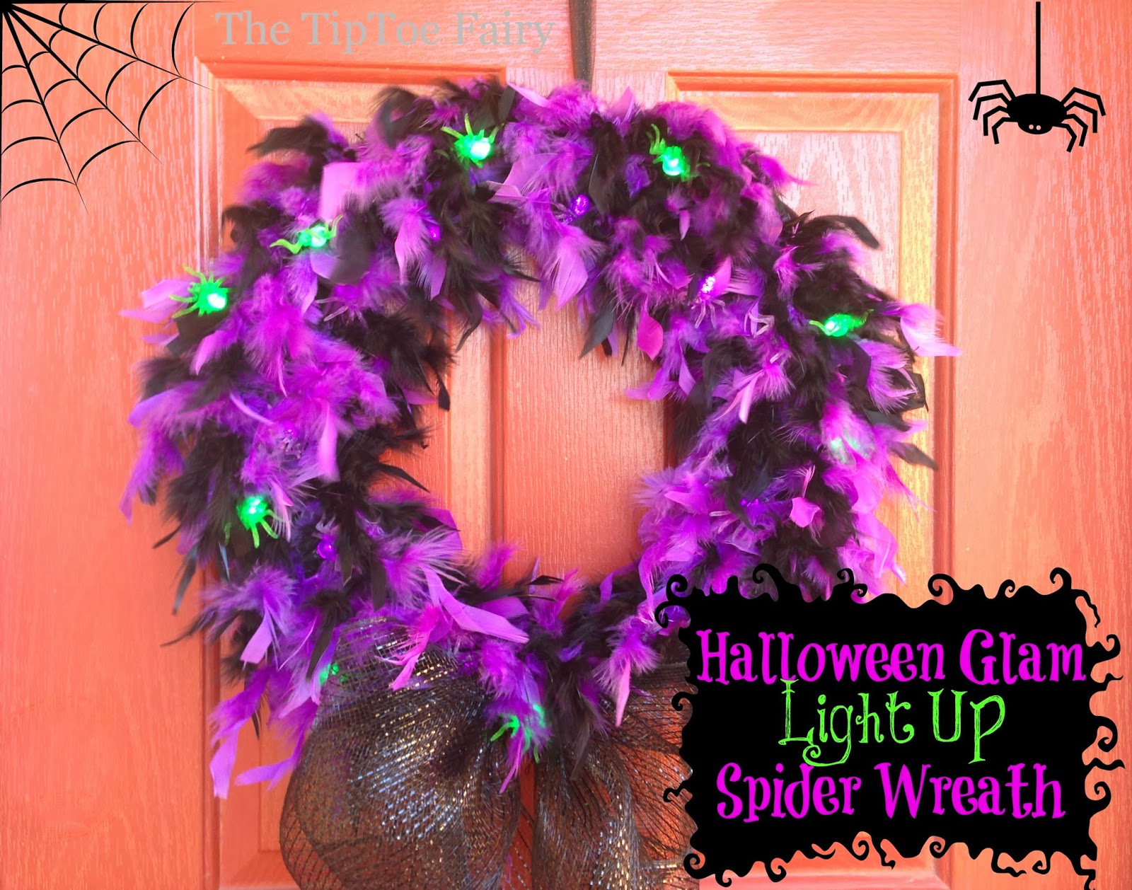 Halloween glam spider wreath