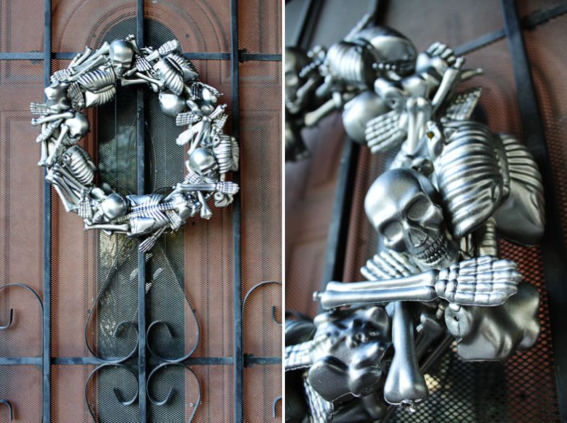 Metallic skeleton wreath