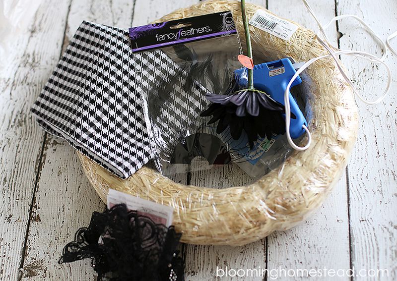 Funky Fabric wreath for Halloween