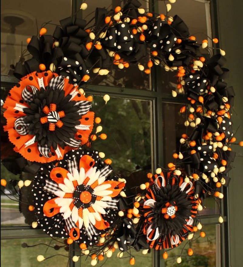 Giant flower bow wreath