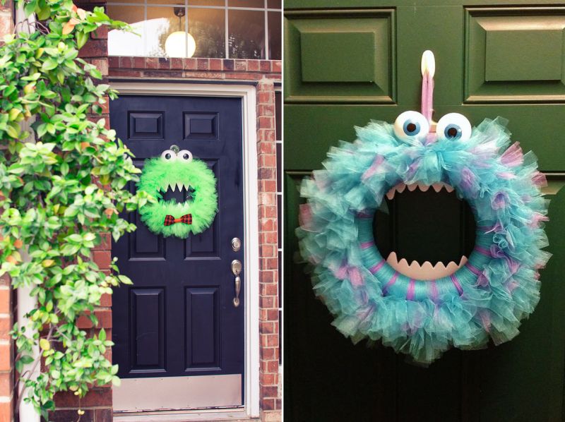 DIY cute monster wreath